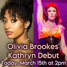 CruelMusicalUK Debut Alert' Olivia Brookes (@xoliviabrookesx) is currently  making her Debut in the leading role of KATHRYN! I'm sure she's going to be  an absolute powerhouse. What a lucky audience!💜✨  #sixthemusical#sixmusical#six#queens#queen ...