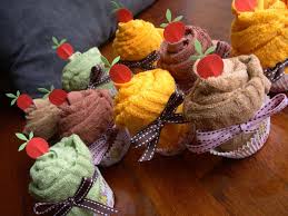 Gubahan hantaran mudah kain berbentuk bunga. Cup Cake Towel Qaseh Qatrunnada 3 3 3