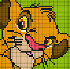 Young Simba From The Lion King Square By Maninthebook On Kandi Patterns Disney Cross Stitch Patterns Graph Crochet Disney Cross Stitch