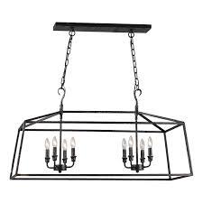 Forty West Antique Black 42 Inch Eight Light Chandelier 72515 Bellacor