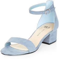 New Look Teens Pale Blue Suedette Block Heel Sandals 575 Uah Liked On Polyvore Featuring Shoes Ankle Strap Sandals Heels New Look Shoes Ankle Strap Shoes