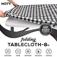 Amazon Com Tablecloth For Folding Table Fitted Rectangular Table Cloth For 8 Foot Size 32 X 96 Inch 240 X In 2020 Table Cloth Picnic Table Covers Folding Table