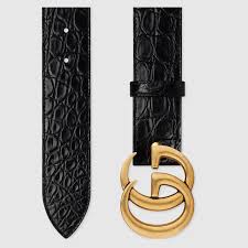 Gucci Cintura In Coccodrillo Con Fibbia Doppia G Fibbia Cinture Gucci