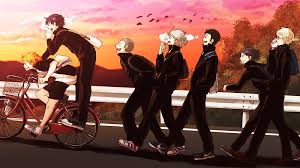 Wallpapers tagged with this tag. Haikyu Yu Nishinoya Riding Cycle On Tobio Kageyama Standing Anime Hd Wallpaper Peakpx