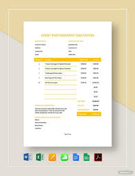 Event Photography Quotation Template Pdf Word Excel Google Docs Apple Pages Google Sheets Apple Numbers Quotes About Photography Event Planning Quotes Quotations