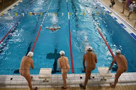 Nude swimming competition