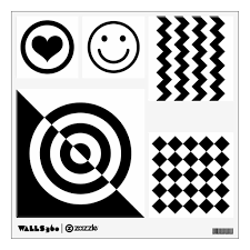 Baby Visual Stimulation Black White Shape Pattern Wall Sticker Zazzle Com High Contrast Images White Wall Stickers Wall Patterns