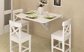 Amazon Com Large Wall Mount Drop Leaf Folding Table White Solid Wood 36 X 30 Inches Kitchen Small Kitchen Tables Space Saving Dining Table Small Dining Table