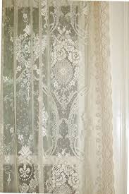 Love Lace Curtains With A Colored Curtain Behind It Lace Curtains Drop Cloth Curtains Curtains