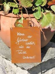 Edelrost Gedichttafel Giesskanne Unkraut Im Garten Edelrost Edelrost Deko