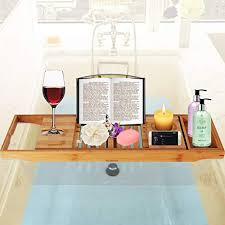 The material is waterproof and scratch free this wire bathtub tray will provide you with a glass holder, a candle holder and a holder for your. 10 Best Bathtub Trays Of 2021 Bath Caddy Tray Reviews