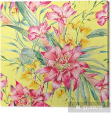 You've now successfully folded your pattern into a seamless pattern tile! Watercolor Vintage Floral Tropical Seamless Pattern Canvas Print Pixers We Live To Change