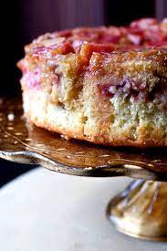 Rhubarb Upside Down Cake Recipe Recipe Desserts Rhubarb Recipes Rhubarb Upside Down Cake
