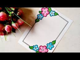 Flower Design Front Cover Page Design Easy Floral Project Design Assignment Notebook Design Y In 2020 Floral Border Design Paper Art Design Page Borders Design