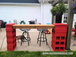 I would love to incorporate more concrete in our indoor and outdoor spaces. Easy Diy Cinder Block Bar With Bench With Instructions Decor Home Ideas