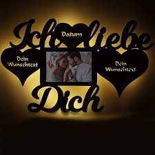 Video mit liebessprüchen und vokabelliste mit lautschrift und aussprache zum anhören. Ich Liebe Dich Holz Bilderrahmenleuchte Mit Wunschtext