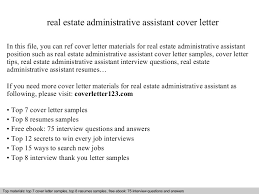 Real Estate Administrative Assistant Cover Letter