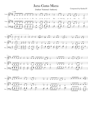 Indian National Anthem Jana Gana Mana Sheet Music For Piano Violin Mixed Trio Musescore Com Jana gana mana piano tutorial wit lyrics and chords | pianobajao. indian national anthem jana gana mana