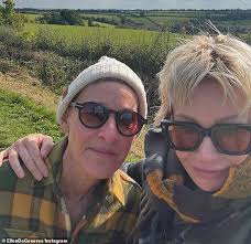 Ellen DeGeneres shows off her new look and shares a glimpse into farm life  as she gardens and feeds chickens after moving to the English countryside
