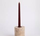 Candelabro y portavelas de travertino, candelabro/candelabro ...