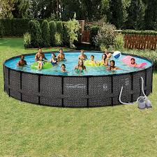 Amazon Com Summer Waves 24 X 52 Pool Set Inflatable Rocking Chair Lounges 2 Pack Garden Outdoor Summer Waves Pool In Ground Pools