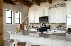 With drawer refrigerator and freezer on island. Timber Frame Kitchens Image Gallery Timberbuilt Timberbuilt