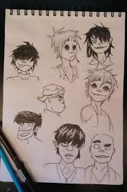 Look at the ways he draws noodle, murdoc, russel, etc. Some Gorillaz Art Style Studies With References Gorillaz