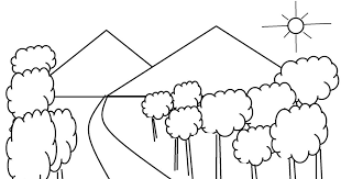 Gambar mewarnai anak tk paud. Gambar Pemandangan Gunung Untuk Anak Sd