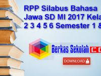 Rpp Silabus Bahasa Jawa Sd Mi 2017 Kelas 1 2 3 4 5 6 Semester 1