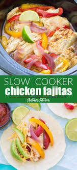 Best Easy Healthy Crockpot Chicken Fajitas Recipe This Simple Fajita Recipe Has Tender Jui Fajita Recipe Chicken Crockpot Recipes Slow Cooker Chicken Fajitas
