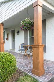 Lovely cedar porch posts transitional porch… beautiful cedar fence posts traditional landscape… delightful 20 ft garage door traditional exterior… Diy Craftsman Style Porch Columns Shades Of Blue Interiors