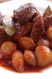 Beef Stifado In The Slow Cooker Recipe Greek Beef Recipes Greek Recipes Beef Stifado