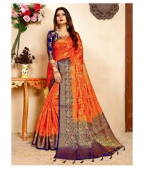 From a communication perspective, the color combination of blue and orange has been used in countless posters, adverts, and campaigns over the years. Darshita International Blue Orange Kanchipuram Saree Buy Darshita International Blue Orange Kanchipuram Saree Online At Low Price Snapdeal Com