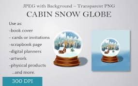 Download Snow Globe With Cabin Clip Art Graphic By Digital Town Creative Fabrica PSD Mockup Templates