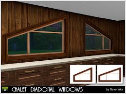 Chalet Diagonal Windows By Severinka Sims 3 Downloads Cc Caboodle Sims 4 Windows Sims 3 Sims