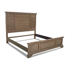 Dottie king upholstered bed includes headboard, footboard, rails, and center support hardwood solids and veneers distressed brown color and beige upholstery platform styling with tall also available. Trisha Yearwood Home Bed Reviews Birch Lane