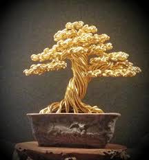 What to do with a wire tree sculpture? Rugged Gold Wire Tree Sculpture Sculpture By Ricks Tree Art
