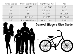 general bicycle size chart