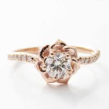 14k Rose Gold Diamond Engagement Ring 0 40ct Natural Diamond Rose Gold Flower Engagement Ring Camellia Jewelry For That Yes Moment In 2020 Rose Gold Diamond Ring Engagement Rose Engagement