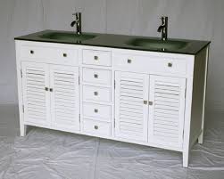 Most items ship in one business day. 60 Inch Bathroom Vanity Cottage Style White Cabinet Glass Top