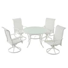 Armless sectional seats chair and ottoman sets club chairs corner chairs corner sectional seats curved sectional seats dining table sets dining tables director chairs. White Patio Dining Sets Patio Dining Furniture The Home Depot