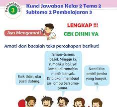 Lengkap Kunci Jawaban Kelas 2 Tema 2 Subtema 2 Pembelajaran 3 Kunci Jawaban Tematik Lengkap Terbaru Simplenews