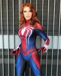 PS4 Spider-Woman Jumpsuit Cosplay Costume Spider Girl Suit Bodysuit  Halloween | eBay