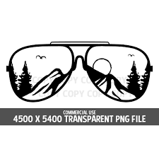 Black And White Glasses Clipart Sunglasses Clipart Mountains And Trees Glasses Silhouette Etsy Clip Art Digital Clip Art Digital Image