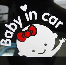 Baby On Board Sign Black And White Black White Girl Baby On Board Baby In Car Window Car Sticker Vinyl Decal Hot Car Stickers Car Stickers Funny Vinyl Sticker