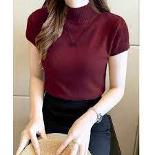 Terjemahan untuk 'baju kaos berleher tinggi' dalam kamus bahasa inggris gratis dan banyak terjemahan bahasa inggris lainnya. Sistaque Atasan Rajut Wanita Turtleneck Kerah Tinggi Lengan Pendek Terbaru 2021 Lazada Indonesia