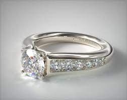 14k White Gold Graduated Channel Engagement Ring Engagement Rings Channel Set Channel Engagement Rings Beautiful Engagement Rings