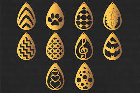 Download Teardrop Earrings Svg Pendant Svg Earring Template Cut Files By Doodle Cloud Studio Thehungryjpeg Com