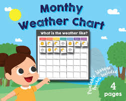 Preschool Kindergarten Daily Weather Chart Monthly Math Chart