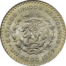 The united states (estados unidos) of mexico issued bronze 1, 2, and 5 centavos coins with this pattern between 1905 and 1949. Mexico Estados Unidos Mexicanos Peso Km 459 Prices Values Ngc